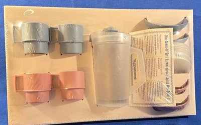 Vintage Tupperware Kids Mini Serve It Party Set Pink & Blue Pastels NEW! 1991