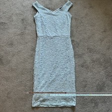 QUIZ Dress Elegant Lace Blue Evening Cocktail Prom Party Mini Smart |  Size 10