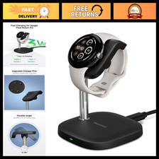 Fast Charging Charger Stand for Google Pixel Watch 3/2 - Dock Station, Black
