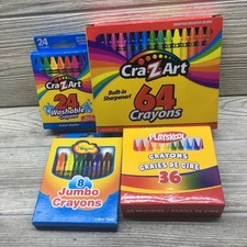Cra-Z-Art Crayons 64 Count Playskool 36 Count 8 Count Jumbo 24 Washable Lot