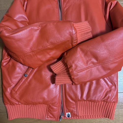 USED A BATHING APE LEATHER JACKET GOOD M-6915 - Picture 5 of 5