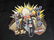 VTG Harley-Davidson Las Vegas XL Warner Bros Born To Be Wild Looney Toons Shirt