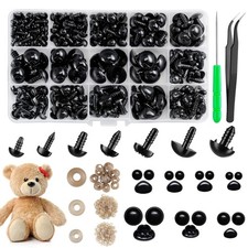 Safety Eyes and Noses, Plastic Craft Eyes and Teddy Bear Nose for Amigurumi w...