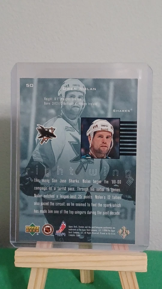 1999-00 Upper Deck Ovation #50 Owen Nolan San Jose Sharks Hockey  - Image 4 of 4