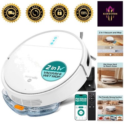 Automatic Robot Vacuum Cleaner and Mop with 3 Modes - Smart Home Essential White
