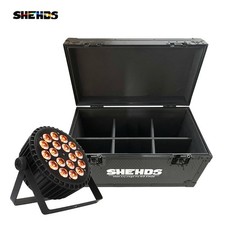 SHEHDS 6in1 Flightcase For LED 18x18W RGBWA UV 6in1 Flat Par Stage Lighting