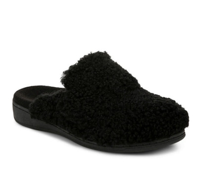 NEW VIONIC Women's Gemma II Mule Slippers - Black Shearling, Medium