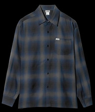 CALTOP NAVY GRAY OMBRE SHIRT OLD SCHOOL OG LOWRIDER CHICANO BIKER FLANNEL