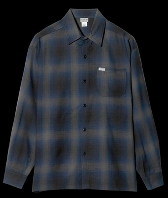 CALTOP  NAVY GRAY  OMBRE  SHIRT OLD SCHOOL OG  LOWRIDER CHICANO BIKER FLANNEL