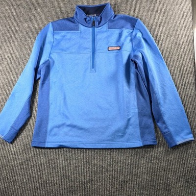 Vineyard Vines Mens Sankaty Quarter Zip Pullover Blue Performance Sweater Size M