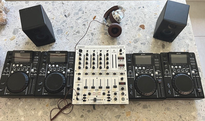 Komplettes 4-Deck DJ Setup, 4x Gemini MDJ-500 + Behringer DJX700 + Presonus Eris