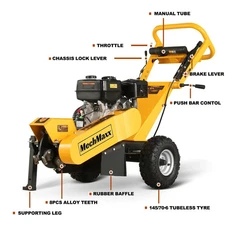 MechMaxx 420cc 15HP Stump Grinder,12'' Cutting Height/10'' Cutting Depth,SGR1500