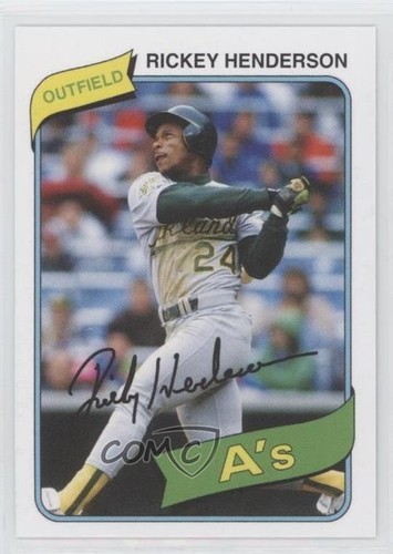 Carte Sportive Rickey Henderson - Topps Project70 2021 #307 - état Gemme - Encapsulée