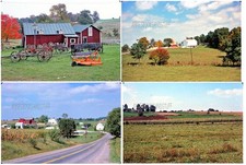 35 mm color slides lot of 4 * 1976 AMISH FARMS OHIO barns Fields