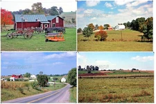35 mm color slides lot of 4 * 1976 AMISH FARMS OHIO barns Fields