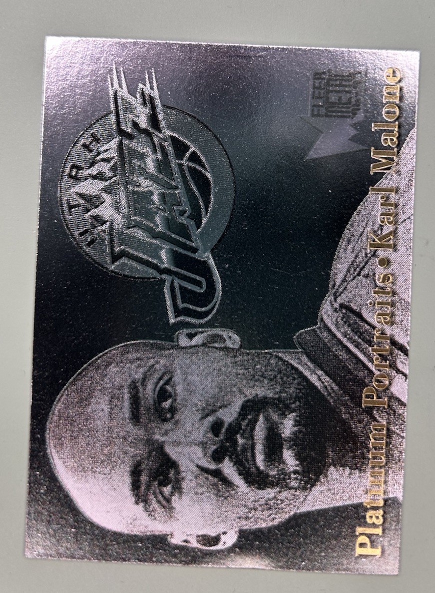 1996-97 Fleer Metal Platinum Portraits Karl Malone #7 of 10 Utah Jazz