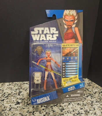 Ahsoka w Rotta CW17 2010 STAR WARS The Clone Wars TCW MIB SEALED on Card NEW #1