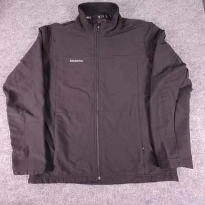 Rossignol Jacket Mens XL Black Softshell Full Zip Wind Resistant GR1019 R013