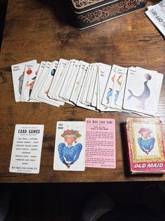 Vintage Whitman Old Maid Card Game Circus Theme 45 Cards And Box Complete