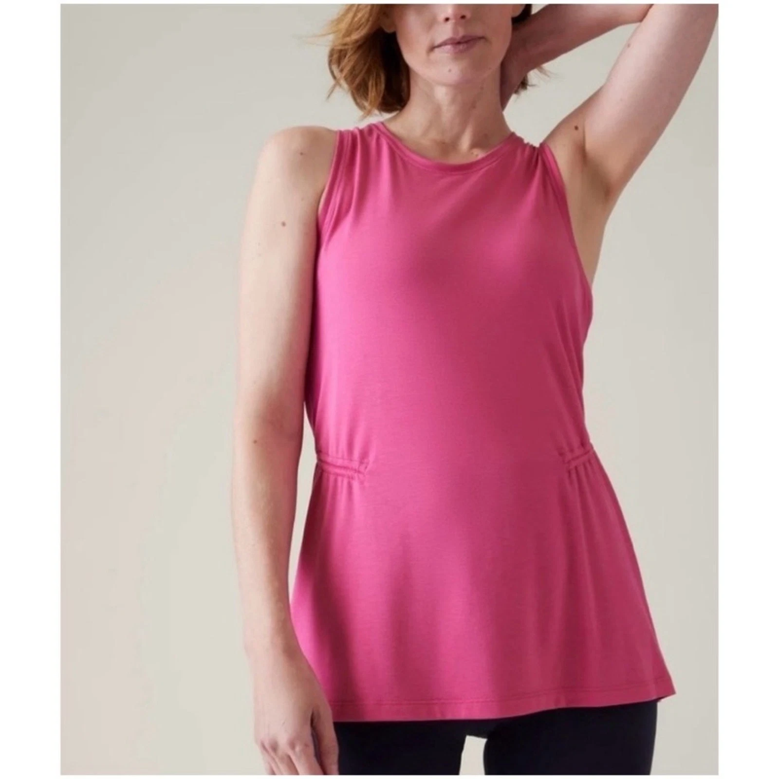 Athleta Women’s Sz M NWT Pink Tunic Tank Top Air Out Cinch Lightweight