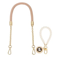62cm/24.4" PU Leather Braided Purse Straps Smoky Pink, Light Gold Buckle 