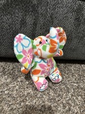 Melissa  Doug Elephant Plush Small Multicolored Flower Floral Print Beeposh