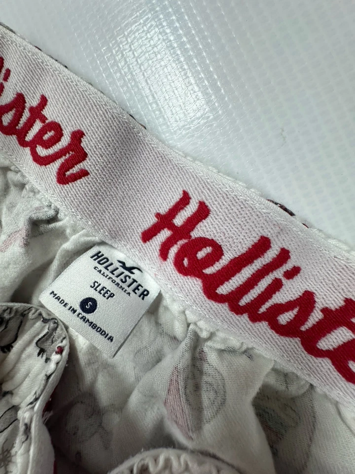 Pantalones de pijama Hollister Sloth Christmas Lights para mujer pequeños blancos Foto 4 de 4