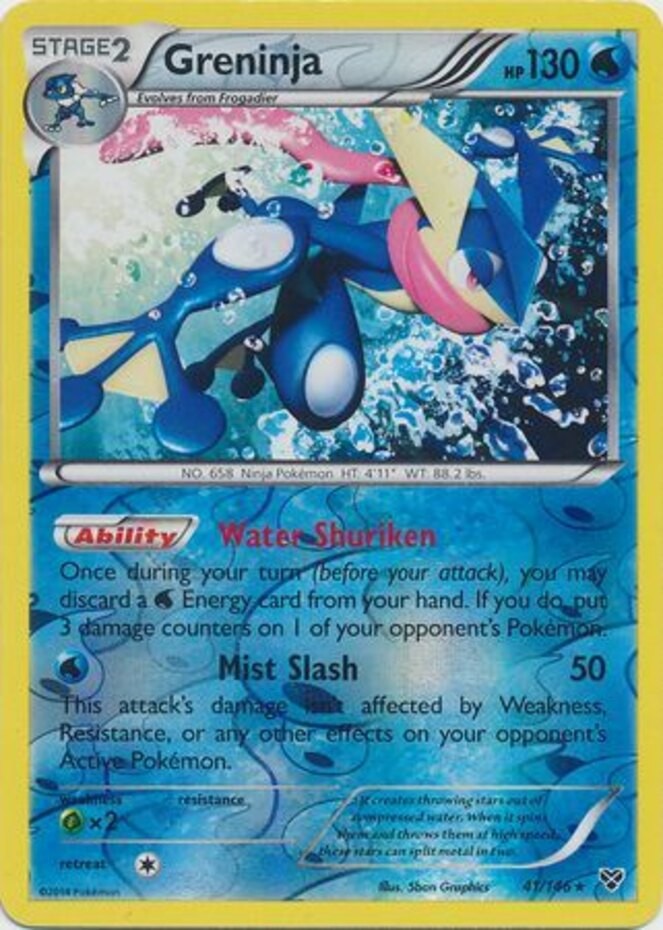 Greninja - 41/146 - Holo Rare - Reverse Holo (Mp) XY Base Set - Water Pokémon
