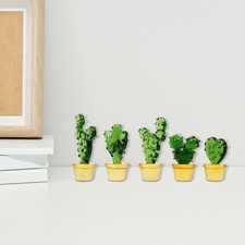 5Pcs Glass Miniature Simulation Cactus Ornament Table Decoration Ornament