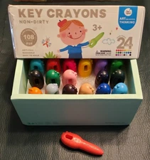 Jar Melo 24 Key Crayons Non-Dirty Non-Toxic, Easy To Hold, Washable READ