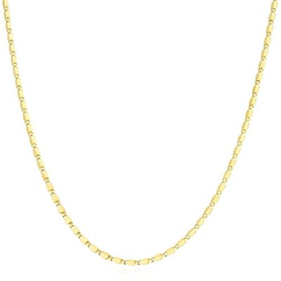 10K Gelbgold 2mm flache Seemannskette (massive Glieder) 20''