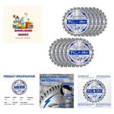 10 Pack 7-1/4 Inch 24T Circular Saw Blade, Saw Blade Arbor Size 5/8-inch, TCT...