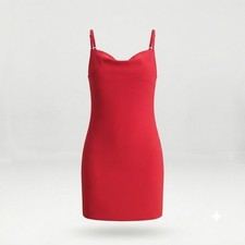 A Love Like You Mini Dress Women S Red Cowl Neck Adjustable Strap CD-9343