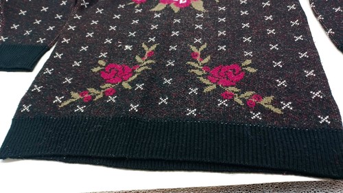 Vintage 80er Jahre Rollkragenpullover, Rose & Schwarz. Ohne Etikett. D2029 - Bild 4 von 15