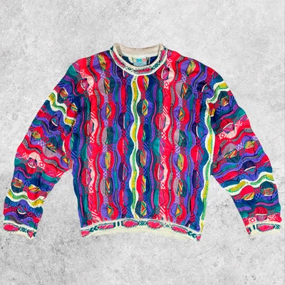 Vintage COOGI Australia 3D Knit Streetwear Sweater Multicolor Mercerized Cotton - Bild 1 von 4