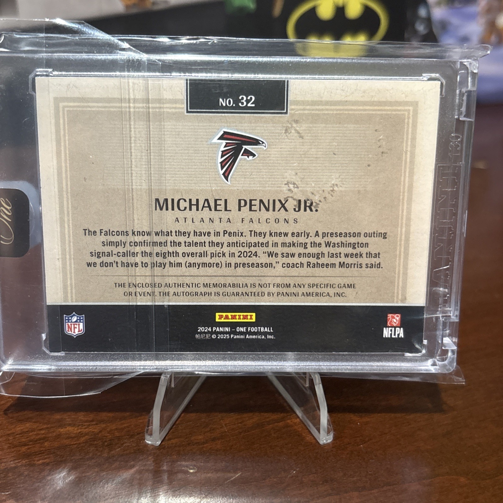 2024 Panini One - Dual Patch RPA Michael Penix Jr Red /75 3 Color Patch🔥🔥 view 2