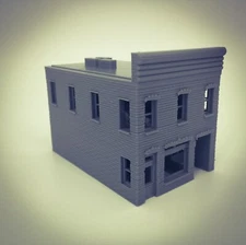 20th Century Art Deco Store with Upstairs Apartment Building - Z Scale 1:220 3D