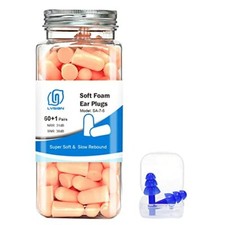 Flesh Color Foam Ear Plugs for Sleeping - 60 Pairs 38dB Noise Reduction Earplugs
