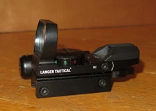 Lancer Tactical Airsoft Rifle Red+Green 4-Reticle Reflex Sight w/Laser Pointer