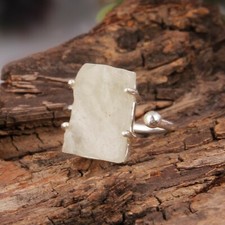 Libyan Desert Sterling Silver Ring Golden Tektite Adjustable Ring Jewelry