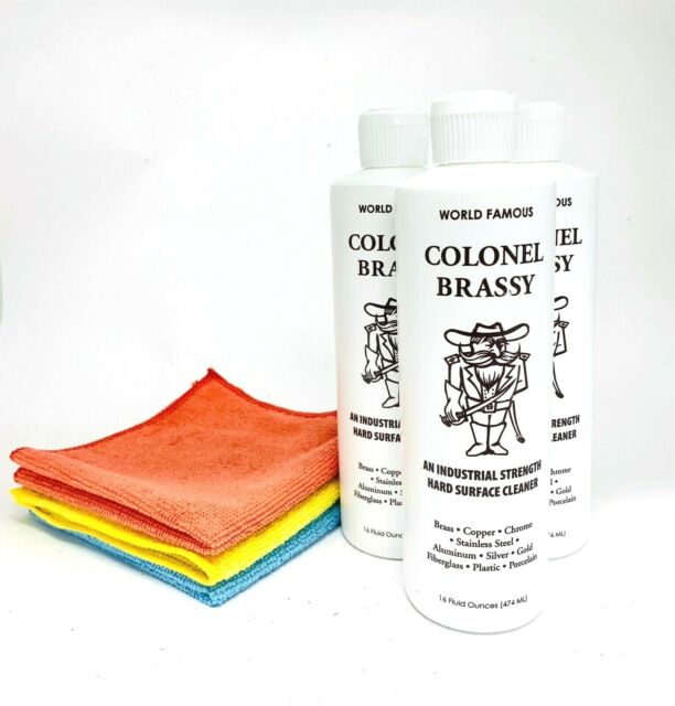 Colonel Brassy - Hard Surface Cleaner/Polish - 3 PACK 16oz + 3 microfiber cloths