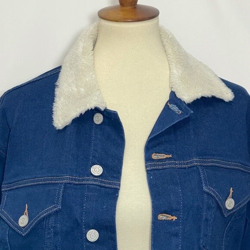 ETICA Faux Fur Denim Jacket Women's Sz Xs - Picture 11 of 12