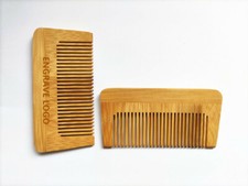 Engrave logo-Bamboo Wood Comb Fine Tooth Beard Care Comb Hair Brush Wholesale