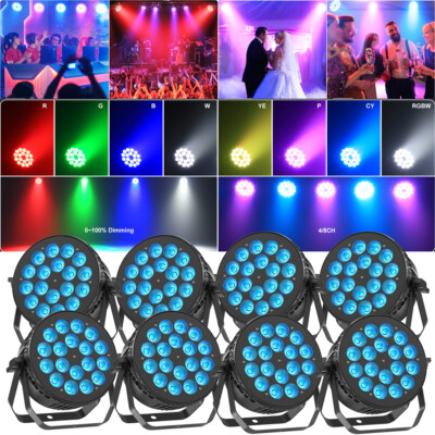 LED Par Strahler Set – 4 Stück, 18x1W RGB, DMX & Soundaktiviert, Mit Fernbedienung Für Disco & Party