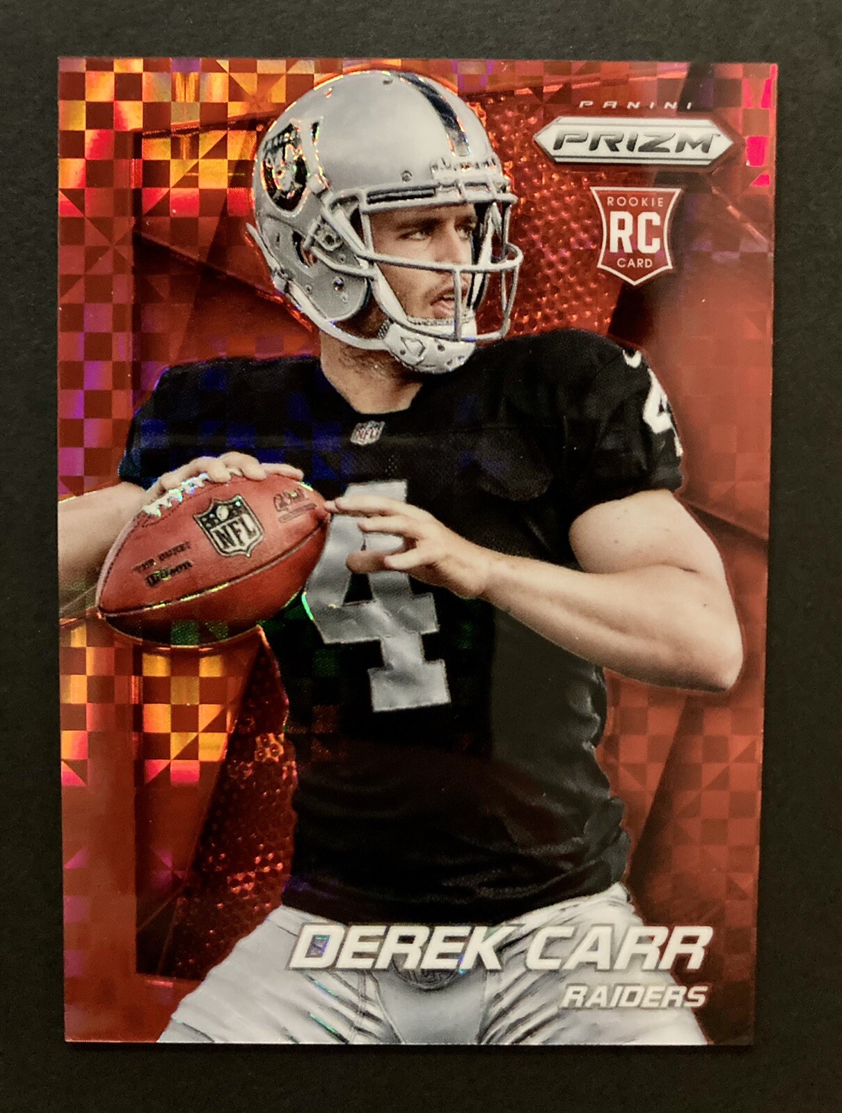 2014 Prizm Derek Carr RC #257 Red Power #’d /125 Mint Rookie Saints Raiders NFL