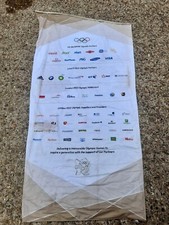 London Olympics 2012 Flag Sign Sponsor Banner Original Olympic Memorabilia White