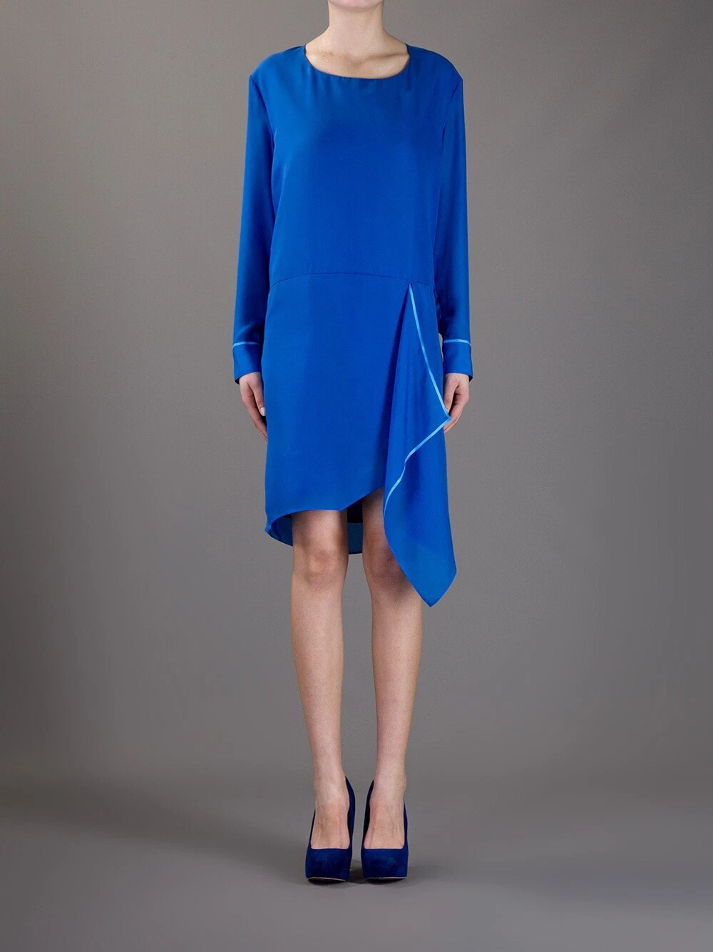 ABITO ACNE STUDIOS M MEDIUM UK10 EU38 BLU COBALTO SCHIENA APERTA FESTA ASSIMETRICA