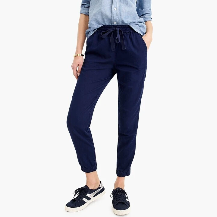 J. CREW Point Sur Seaside Pant Navy Blue Cotton Twill Jogger Pants