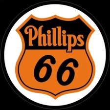 Phillips 66 Gas & Oil Tin Metal Aluminum Sign Man Cave Garage Decor 11.75" Dia