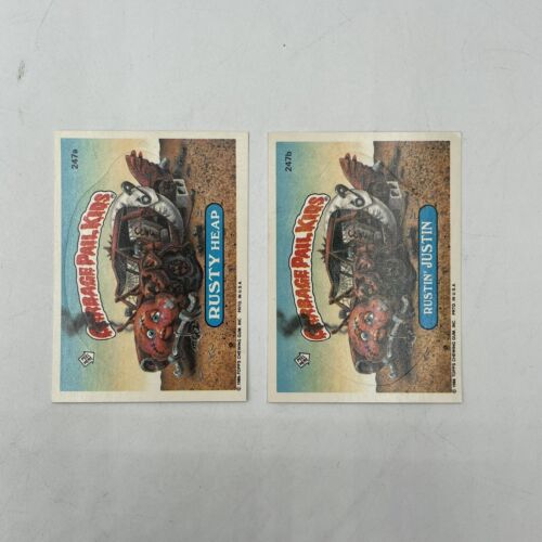 2 Topps Garbage Pail Kids Cards - Rusty Heap - Rustin Justin - 247a 247b NM - Picture 1 of 2